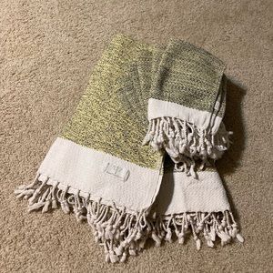 Turkish Cotton Bath Towel Set - Yellow w/ black